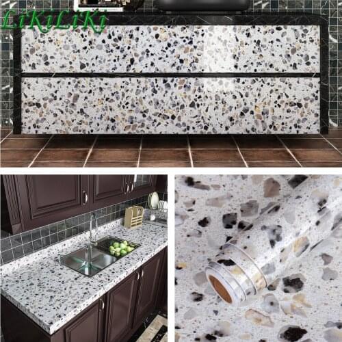 Kitchen Waterproof Marble Wallpapers Contact Paper Cupboard Stickers Self Adhesive Bathroom Counter Sticky Film Home Renovation