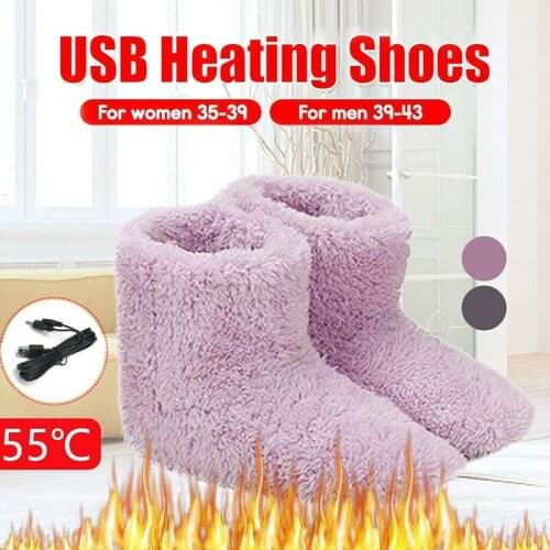 New Winter USB Warmer Foot Shoes Plush Warm Electric Slipper Feet Heat Washable Men/Women SCI88