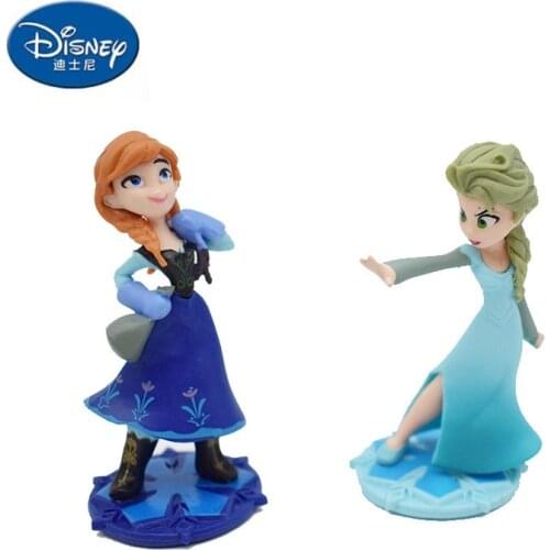 Disney New Childrens Action & Toy Figures Toy Decoration Elsa Anna Rapunzel Cake Decoration DIY Anime Model Toys