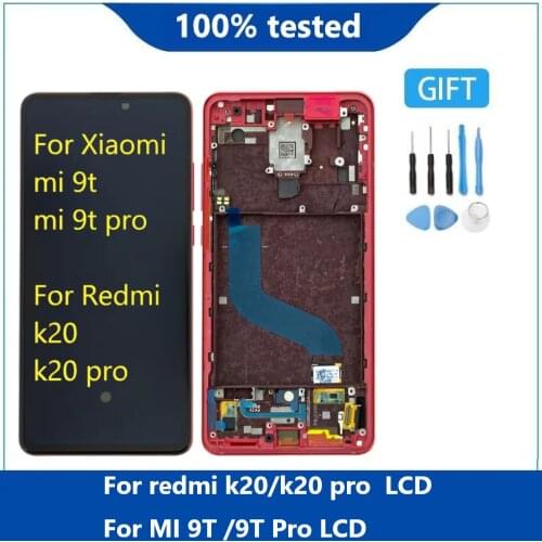 Original OLED 6.39'' For XiaoMi 9T Pro LCD for XIAOMI K20 Pro Display Touch Screen Digitizer Assembly Repair Parts with Frame