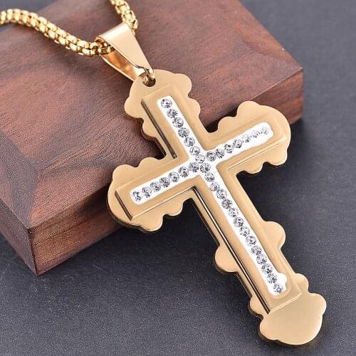 Luxury Double-layer Cross CZ Pendant Necklace Womens Wedding Party Clavicle Chain Romantic Valentines Day Jewelry Gifts