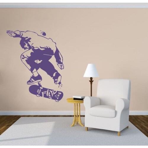 SkateBoard KickFlip Tricks Decal Wall Art Skateboard Sports Sticker for Home And BedRoom Decoration Removable A002492
