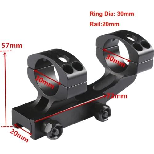 Tactical Quick Release Dual Ring Cantilever 30mm Ring Rifle Scope Mount Weaver 20mm picatinny Rail Offset Extended Mount
