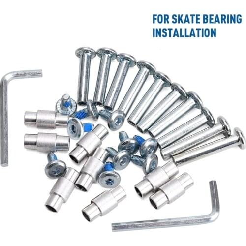 Inline Skate Axle Spacer Screw, Aluminum Alloy Roller Skate Wheel Bearing Spacer, Roller Skate Replacement Accessor