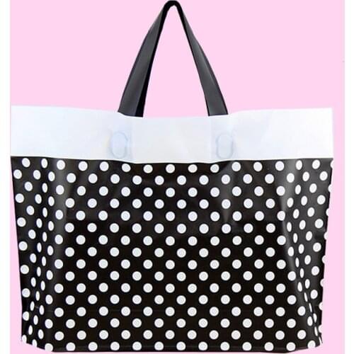 High grade black and white dot plastic clothing, handbags, thickening men and womens clothing store, packaging sling bag, gift