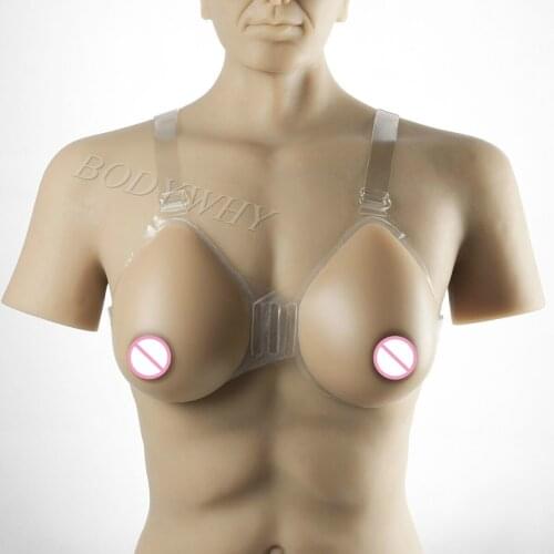 Women Full Size Crossdresser Transvestite Fake Silicone Breast Boobs Forms Bra False Soft Silicone Breast
