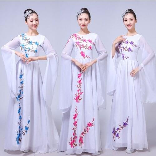 Embroidery plum new autumn and winter banquet elegant fashion host choral classic female long dress
