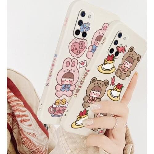 Love Envelope Bunny Phone Case For Oneplus 8t 9 9pro 9r pro Liquid Silicone Cover
