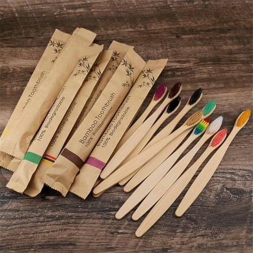 5/10/30Pcs Portable Adult Soft Bristles Black Charcoal Bamboo Toothbrush With Case Eco Friendly Vegan Tooth Brush for Travel