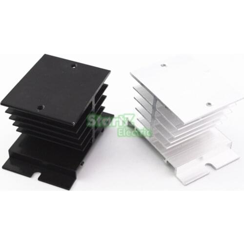 1 pcs Aluminum Fins Single Phase Solid State Relay SSR 10A to 40A Aluminum Heat Sink Dissipation Radiator Newest Rail Mount