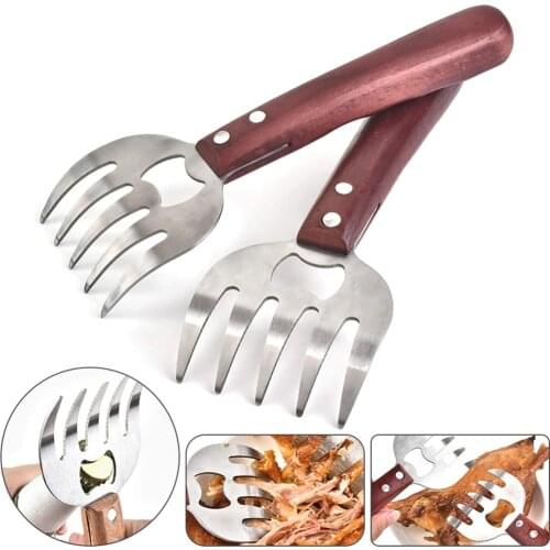 1pcs Bear Claw Meat Splitter Multifunction Stainless Steel Long Handle Meat Separator Barbecue Cutters Kitchen Tools Accessories