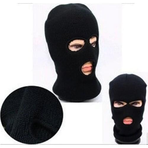 1 PCS 3 Holes Knitted Face Mask Balaclava Hat Ski Army Stocking Winter Cap Beanie Hood