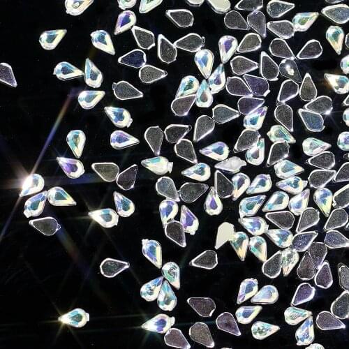 10000PCS 1x3mm Drop-shaped Shiny AB Colors Nail Stickers High Shine Sparkling Naill Diamonds Glitter Decoration Decals