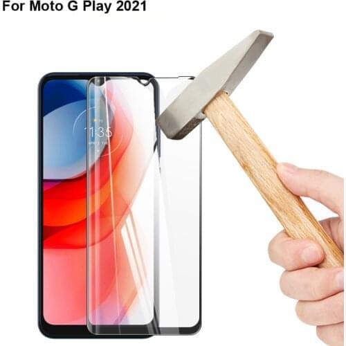 2pcs 9H Full Cover Screen Protector glass For Moto G Play 2021Full Coverage Protective Tempered Glass For MotoG Play 2021