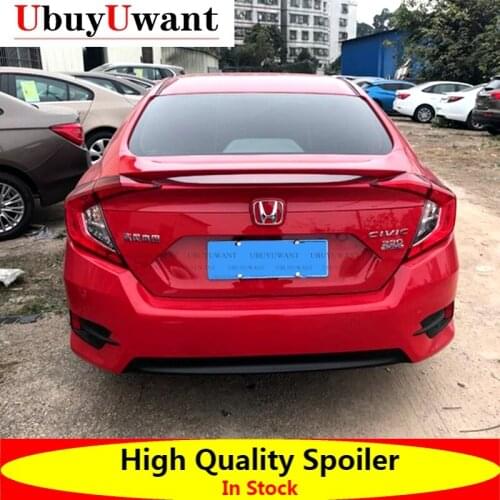 2015 2016 2017 New Design For Civic ABS Material Spoiler For Honda Civic By Primer Or Balck Color High Quality Spoiler