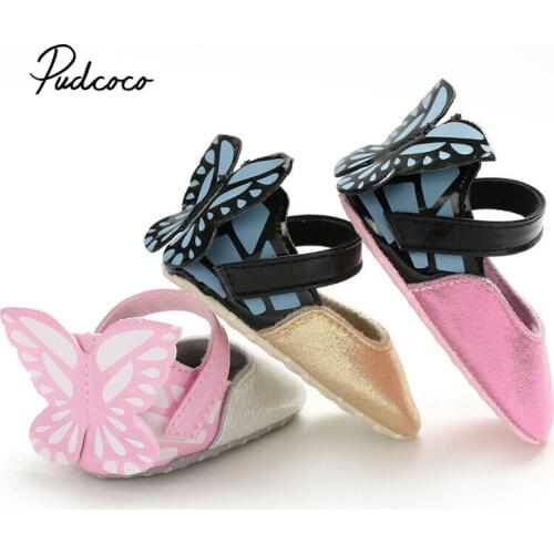 2020 Butterfly Newborn Shoes Infant Baby Solid Girls Soft Prewalker Casual Flats Sneakers Shoes Fashion Causal First Walkers