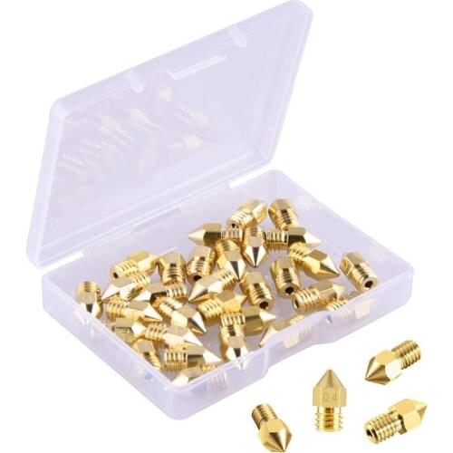 30 Pieces Mk8 Nozzle 0.4Mm 3D Printer Nozzles Extruder Print Head For 3D Printer Makerbot Creality Cr-10(1Pc Plastic Box)