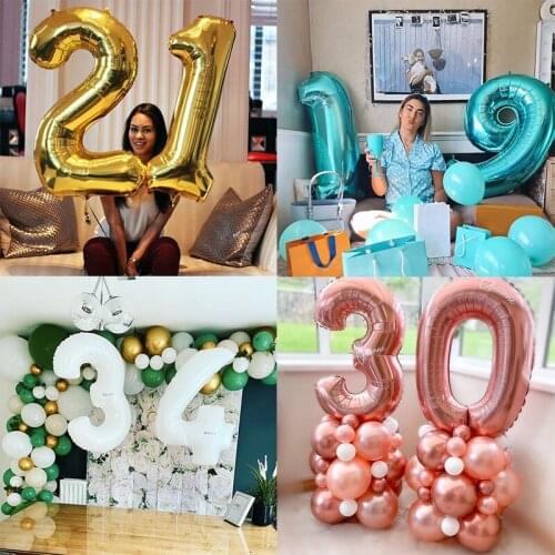 32/40inch Big Foil Birthday Balloons Helium 0-9 Number Balloon Happy Birthday Wedding Party Decoration Baby Shower Figure globos