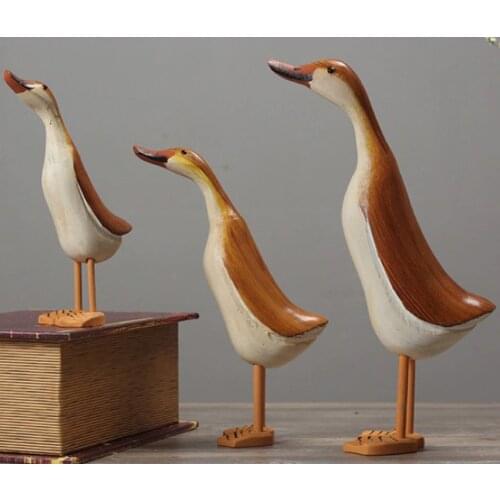 3x/set Duck Statue Home Decor Bird Collectible Figurine Good Luck Ornate