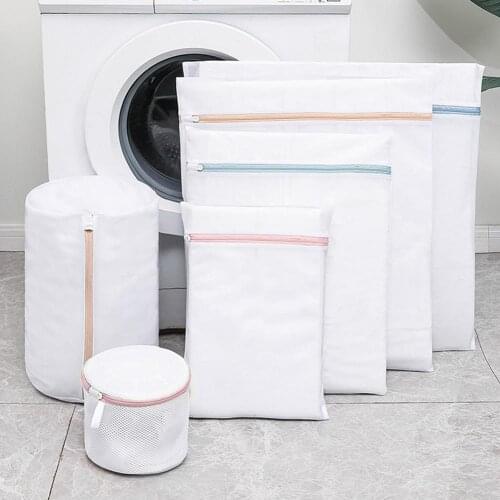 4/5/6/8Pcs Washing Machine Laundry Bag Polyester Laundry Wash Bags Underwear Bra Clothes Mesh Net Zipper Closure Storage Pouch