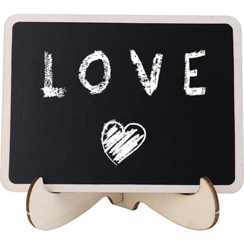 40 Pack Mini Wooden Chalkboards Signs Small Blackboard with Support Easel Stand for Wedding and Theme Party