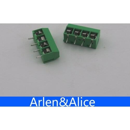 500 pcs 4 Pin Screw Green PCB Terminal Block Connector 5mm Pitch