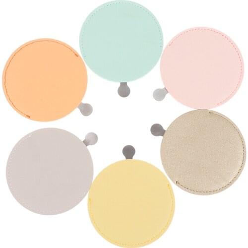 6 Colors Ultra-thin Makeup Mirror Cosmetic Make Up Pocket Round Compact Makeup Folding Mirrors