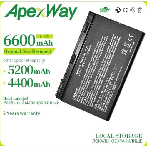 Apexway Laptop Battery 4400mAh for Acer TravelMate 5310 5235 5230 5520G GRAPE32 5710 5720 7520 5730 7520 7720 TM00741 TM00742