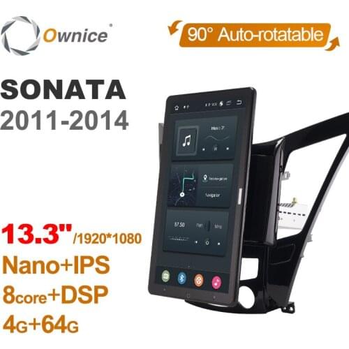 Tesla style PX6 13.3" Android 10.0 Car DVD Player Auto Rotatable Navigation GPS Stereo Audio For Hyundai Sonata 2011-2014 Radio