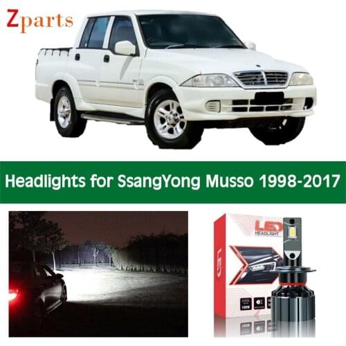 Car LED Headlight Bulbs For 1998 - 2017 SsangYong Musso Headlamp Low High Beam Canbus 12V Auto Lights Front Lamp Accessories