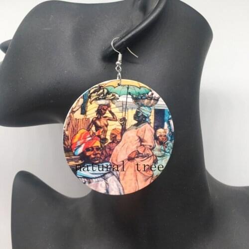 Free Shipping!African Carrier Strong Wooden Earrings