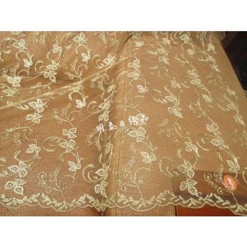 Free shipping golden car bone covered with lace fabric High-end womens clothing DIY fabric lace 1yards