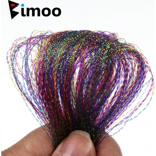 Bimoo 6 Bags Pearlcent Twisted Rainbow Flashabou for Fly Tying Treble Tailing Krystal Flash