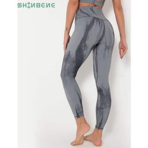 SHINBENE TIE DYE Stretch Naked Feel Fitness Sport Legging Women High Waist Buttery Soft Workout Gym Legging Yoga Pants Tights