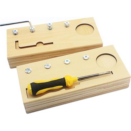 Montessori Baby Wooden Toy Screw Bolts Sets Screwdriver Educational Toy Bacis Life Skills Practical Life for Children Trainning