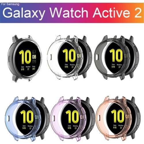 For Samsung Galaxy Watch Active 2 44mm 40mm Soft TPU Case Cover Active2 Silicone Shockproof Protective Shell Frame