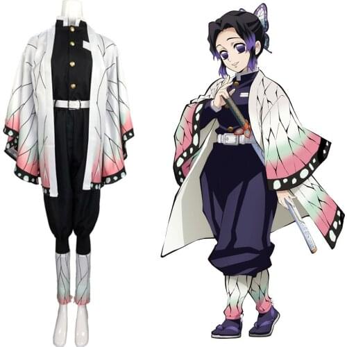 Anime Demon Slayer Kochou Shinobu Cosplay Costumes Outfits Halloween Carnival Suit