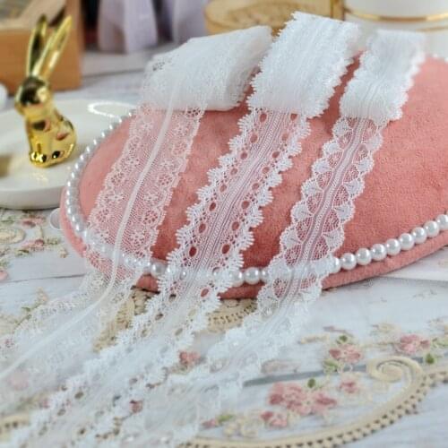5 Meters/Lot High Quality Lace Ribbon DIY Lolita Dress Sewing Fabric White Lace Trimming Smooth Lace Craft Accessories