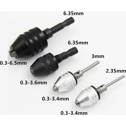 1pc 0.3-8mm Keyless Drill Bit Quick Change Mini Chuck Fixture Converter Electric Motor 1/4 ''Hex Shank Hex Drill Bits Adapter