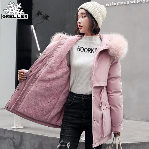 GRELLER Fashion Winter Jacket Thick Warm Long Parkas Women Winter Coat Elegant 8 Colors Cotton Hooded Jackets Female Outwear