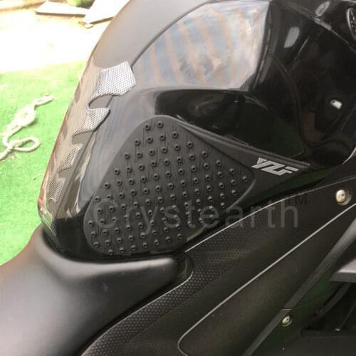 Motorcycle Anti slip Tank Pads Side Gas Knee Grip Traction Pads Protector Sticker + 1x Decal For Yamaha YZF R25 R3 2015 2016