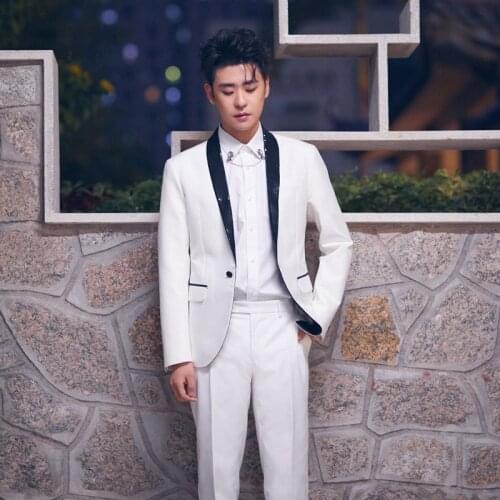 XS-6XL 2021 Mens Clothing fashion GD stage Hosts annual meeting stitching Sequin Suit performance clothes Plus Size Costumes