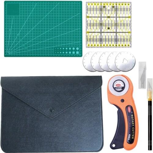 Sewing Rotary Cutter Set Blades Fabric With Cutting Mat Carving knife Quilting Patchwork Ruler Leather Sewing Kits