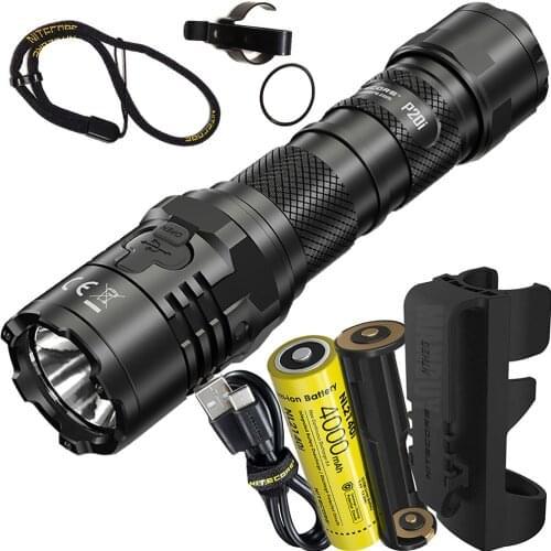 2020 Nitecore P20i + 4000mAh 21700i Battery I-Generation 1800 Lumens 21700 Tactical USB-C Flashlight Rechargeable Torch Outdoor