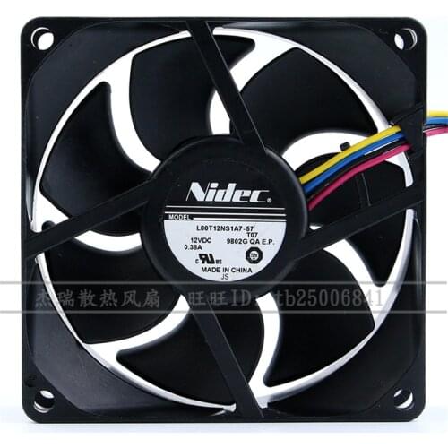8025 8CM 12V 0.38A Dual Ball Chassis Cooling Fan L80T12NS1A7-57