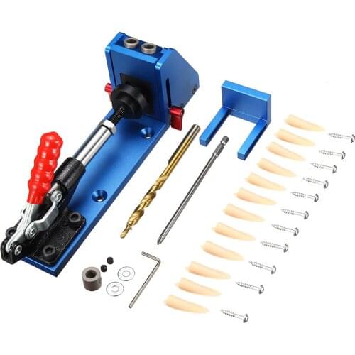 Upgrade XK-2 Pocket Hole Jig Kit For Woodworking With 9.55mm Drill Bit Screwdriver Allen Wrench Dual-purpose Oblique Hole Punch