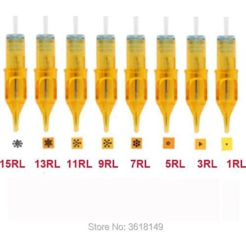 10pcs Disposable Semi-Permanent Makeup Tattoo Cartridge Needles 1RL/3Rl/5RL/7RL/9RL/11RL/13RL/14RL for Pen Machine Tattoo Gun