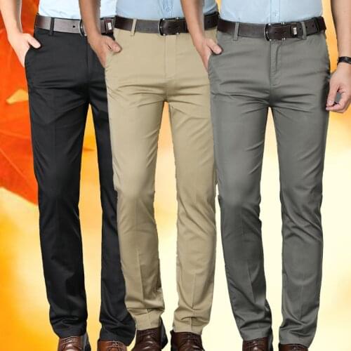 Autumn/winter 2021 thick mens Modale casual pants mens mid-life loose straight down business mens pants long pants