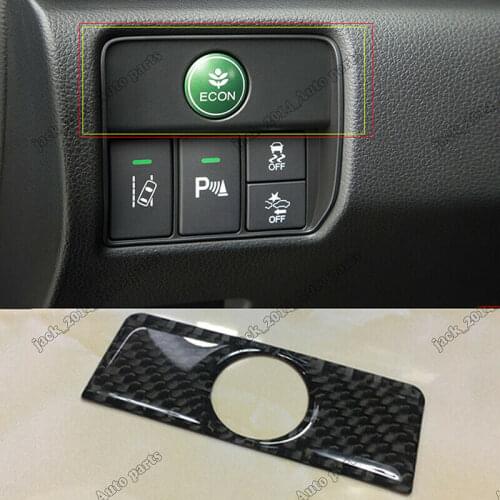 Real Carbon Fiber ECON Button Panel Cover For Honda Accord 2013 2014 15 16 2017