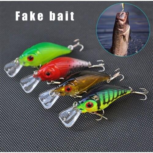 Hot 4pcs 7.7cm Fishing Lure Fake Bait Hard Bait Minnow Crankbait 3D Lifelike Baits with Hooks DO2